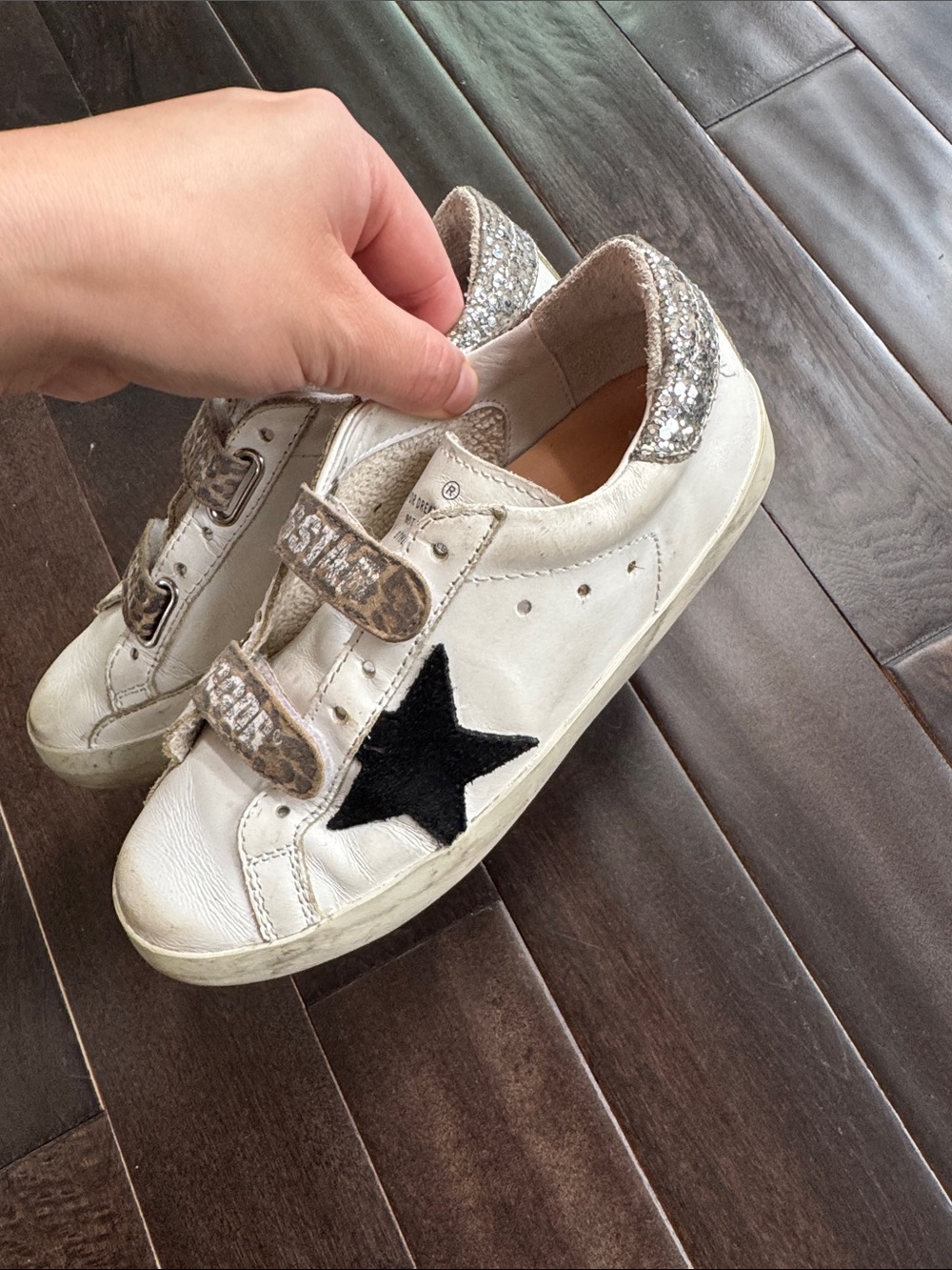 Golden Goose Super-Star Kids EU31 Distressed Velcro Sneakers - Picture 3 of 7
